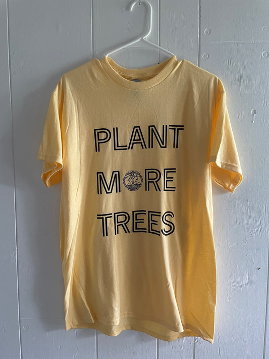 Yellow "Plant More Trees" Slogan T-Shirt